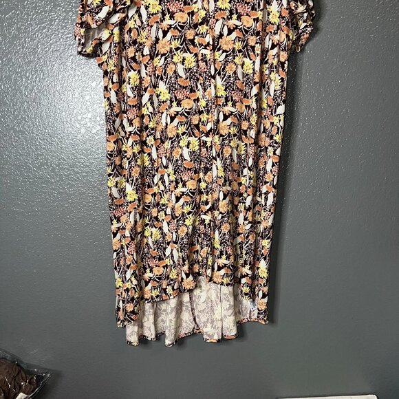 Ava & Viv Womens Floral Midi Dress Size 3X Babydoll Resortwear Travel - Picture 7 of 8